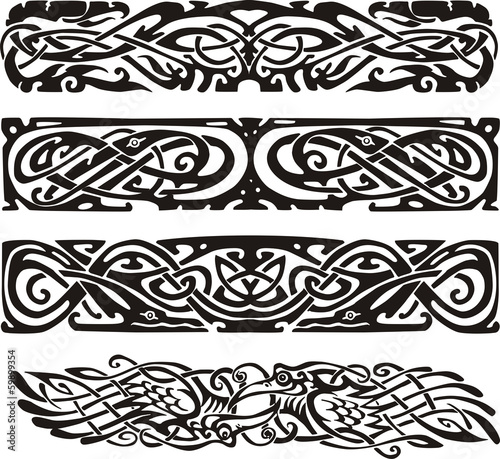 knot designs in celtic style with birds