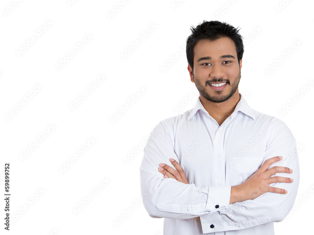 Confident young smiling, successful man, student, worker Confident young smiling, successful man, student, worker