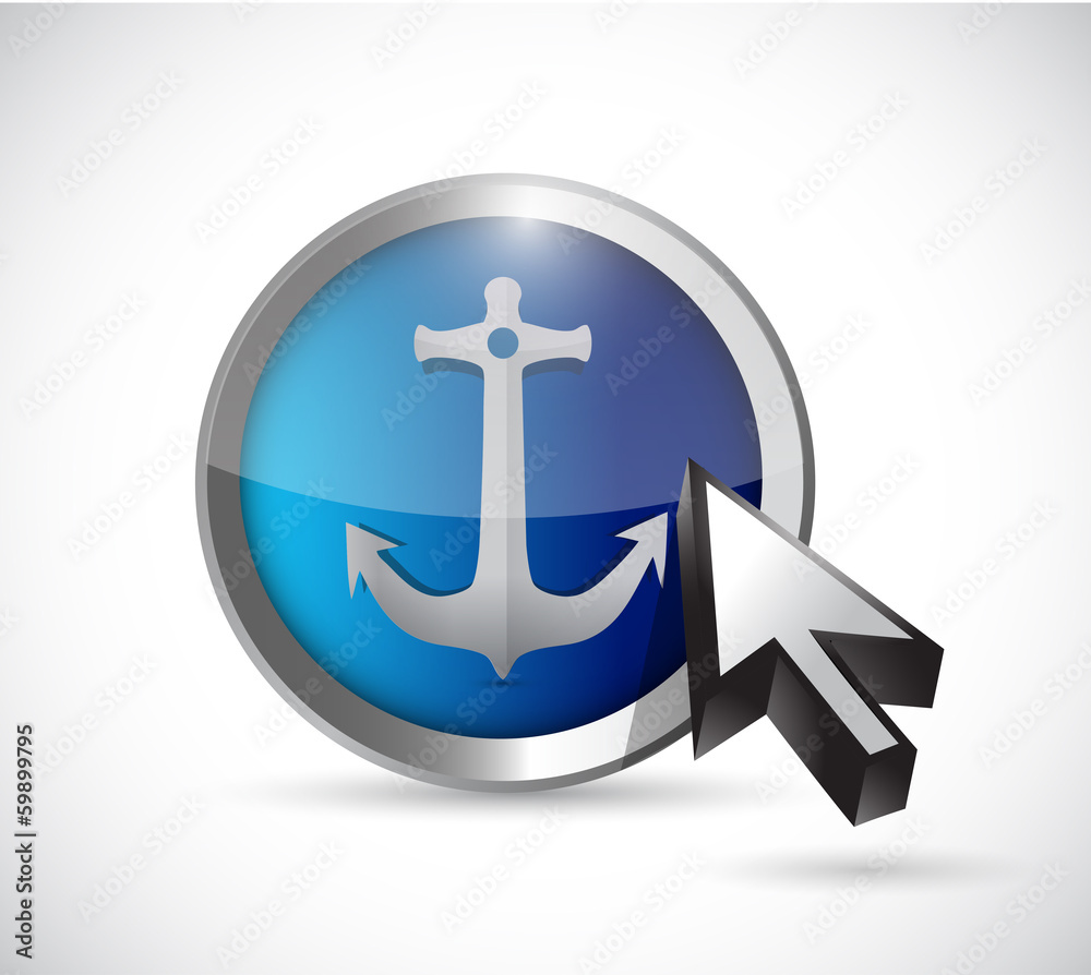 Obraz premium anchor button and cursor illustration design