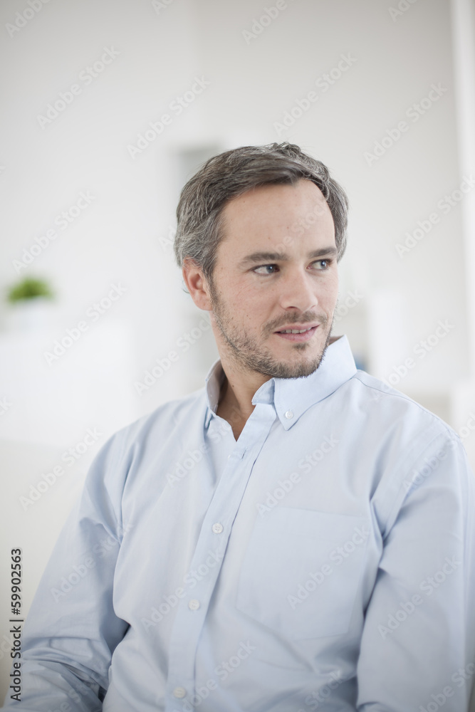 Portrait of handsome man relaxing at home Portrait of handsome man relaxing at home