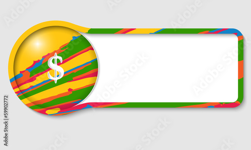 colored text frame for any text and dollar sign