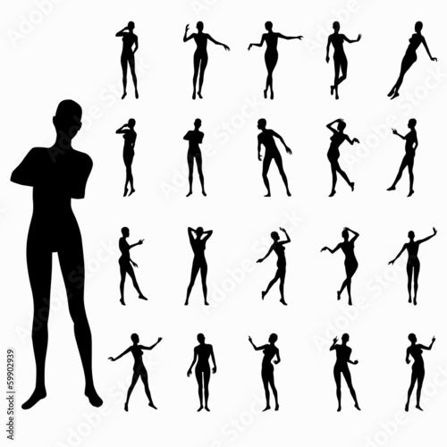 female silhouettes in movement