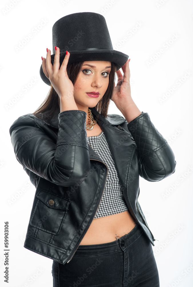 Mädchen mit Zylinder