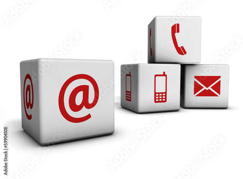 Web Contact Us Icons Cubes