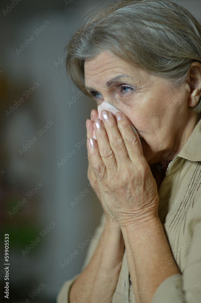 Ill elderly woman Ill elderly woman