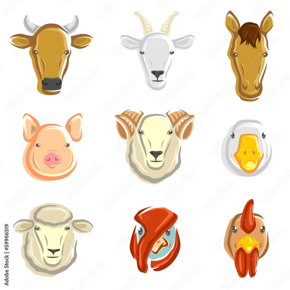 Farm animals set. Vector Farm animals set. Vector