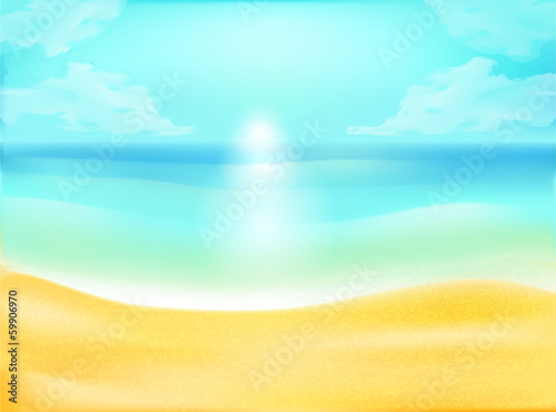 Tropical sand and ocean beach background
