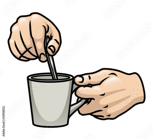 Hands Stirring Coffee