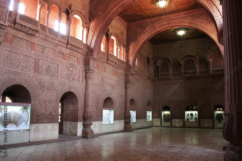 Interior Hall of Junagarh fort, Bikaner, India