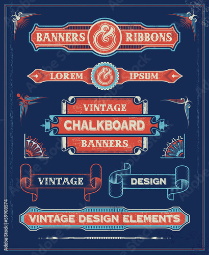 Vintage Banners and Ribbon Design Elements