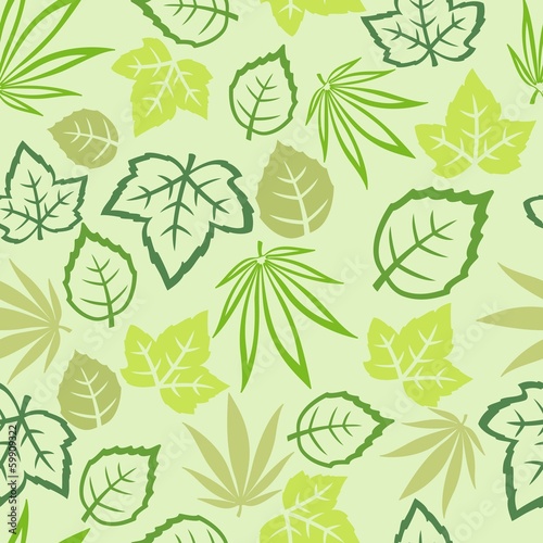 Seamless pattern with leaf. © kozyrina