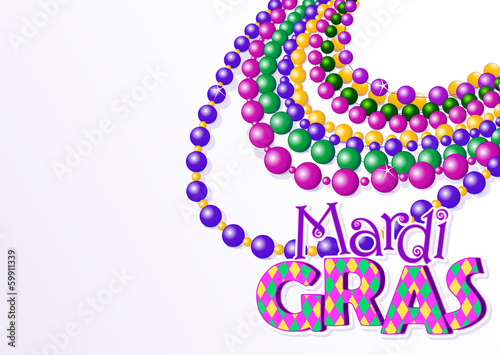 Mardi Gras beads background
