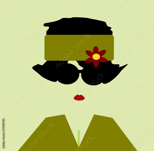 woamn wearing headband scarf with flower