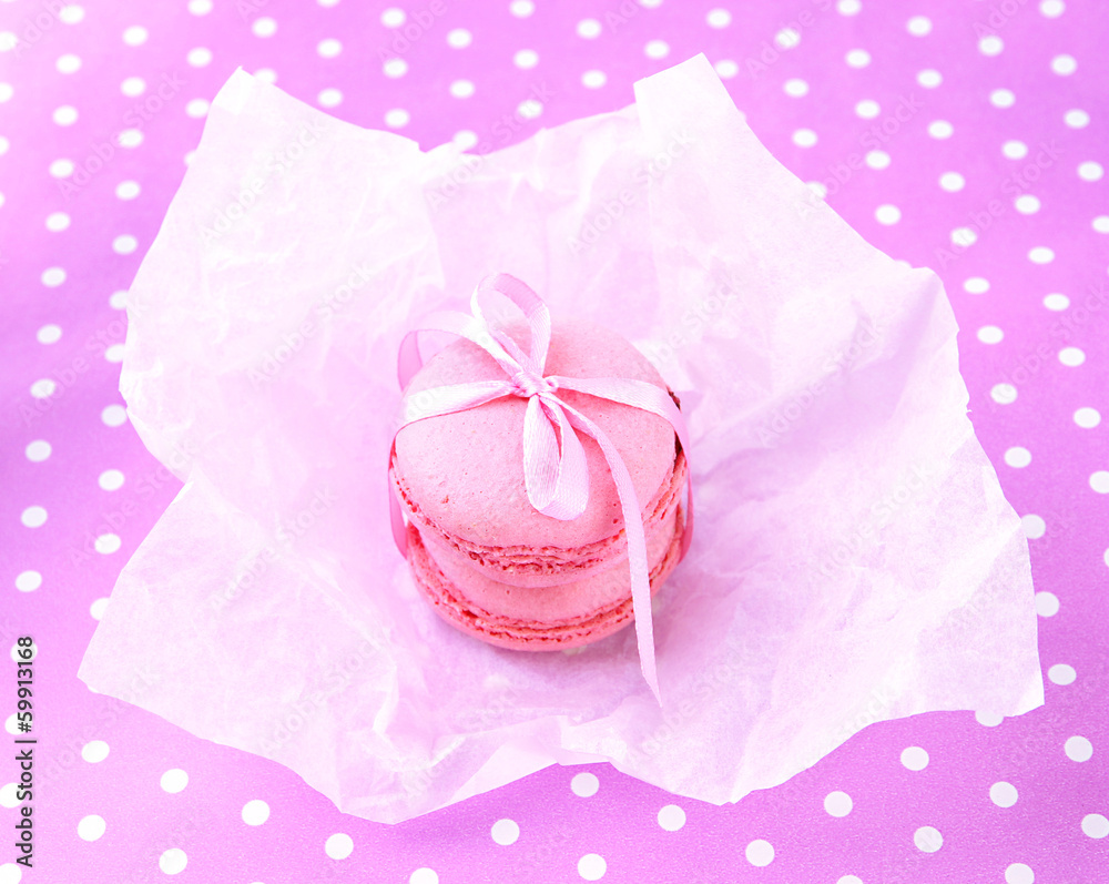 Gentle macaroons on table close-up Gentle macaroons on table close-up