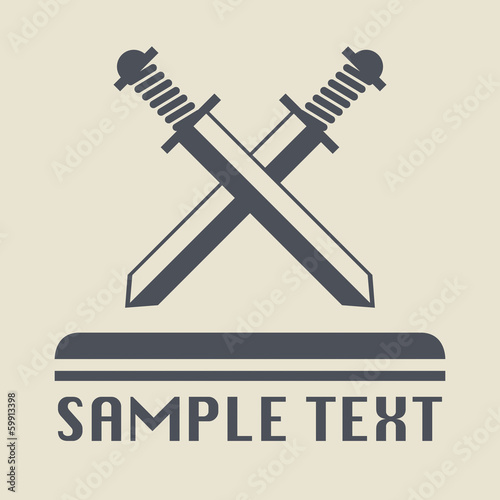 Sword icon or sign, vector illustration
