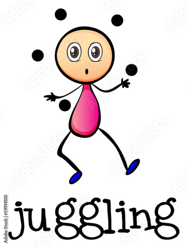 A stickman juggling