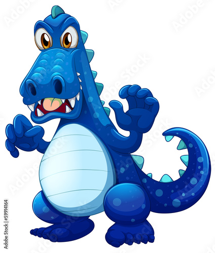 A scary blue crocodile