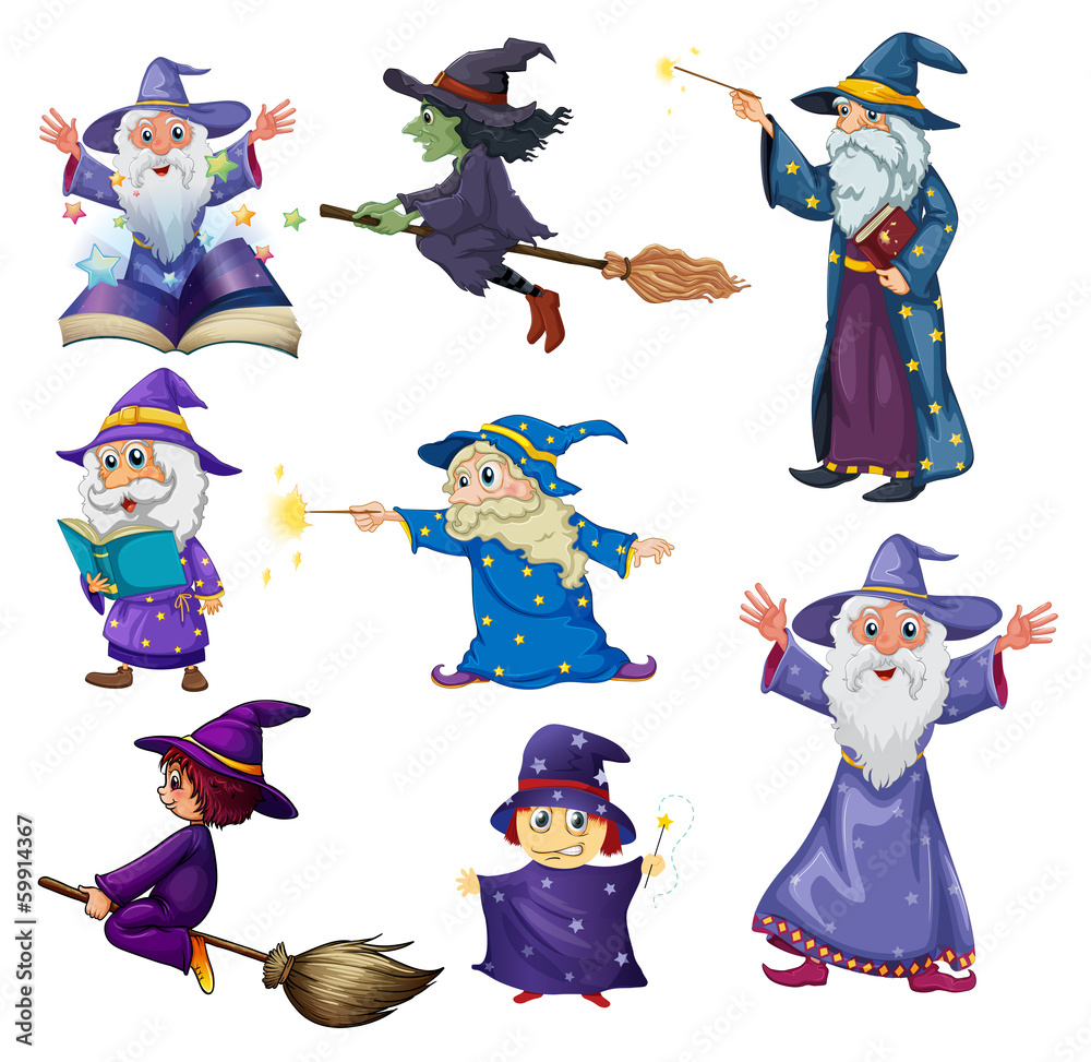 A group of wizards Stock Vector Adobe Stock
