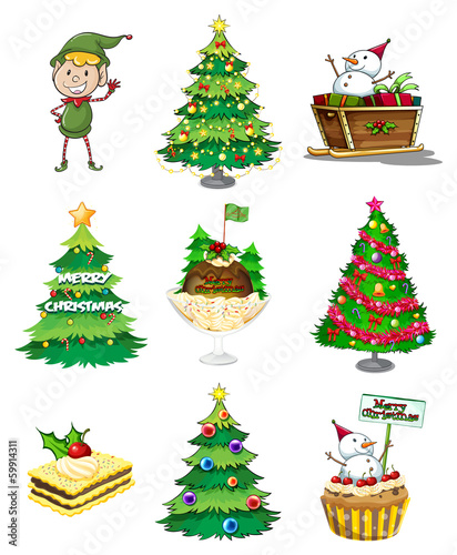 A Santa elf with the other christmas decorations