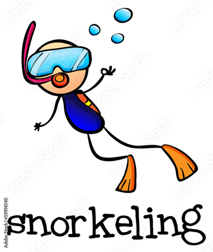 A stickman snorkeling