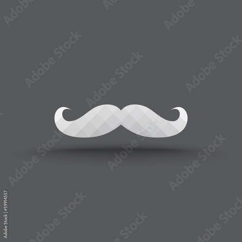 Vector of transparent mustache icon on isolated background