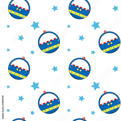 Seamless design with stars and ferris wheel cars