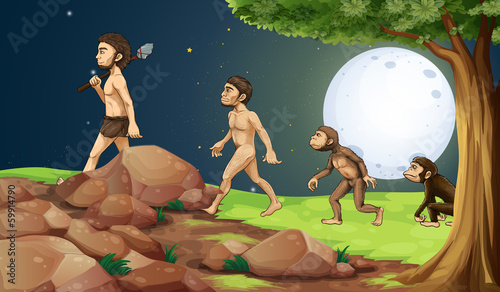 Evolution of man in the hilltop