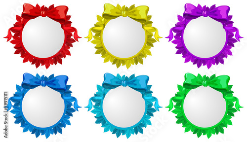Six rounded template with ribbons