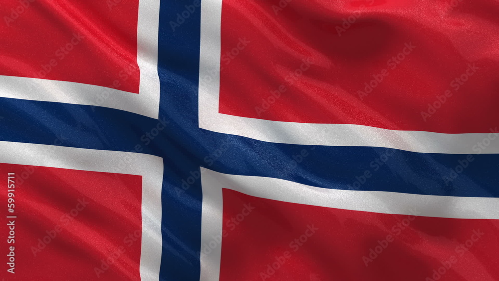 Flag of Norway waving in the wind - seamless loop Flag of Norway waving in the wind - seamless loop