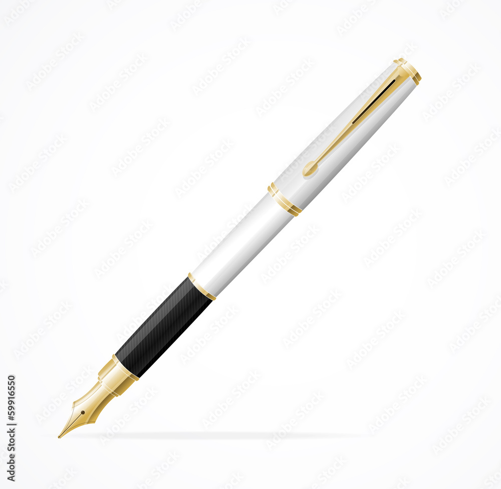 Naklejka premium Vector Fountain pen isolated