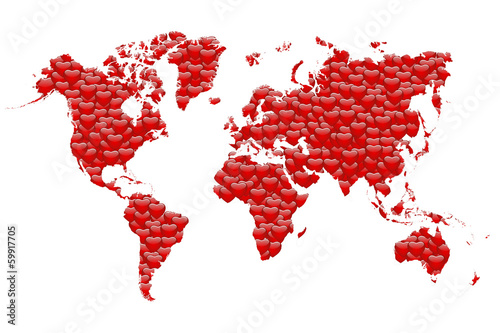 Bild auf Leinwand Love Map of the World