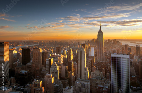 Sunset over new york city