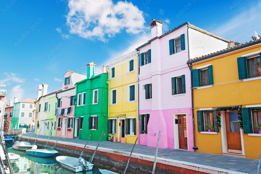 colorful houses by the canal