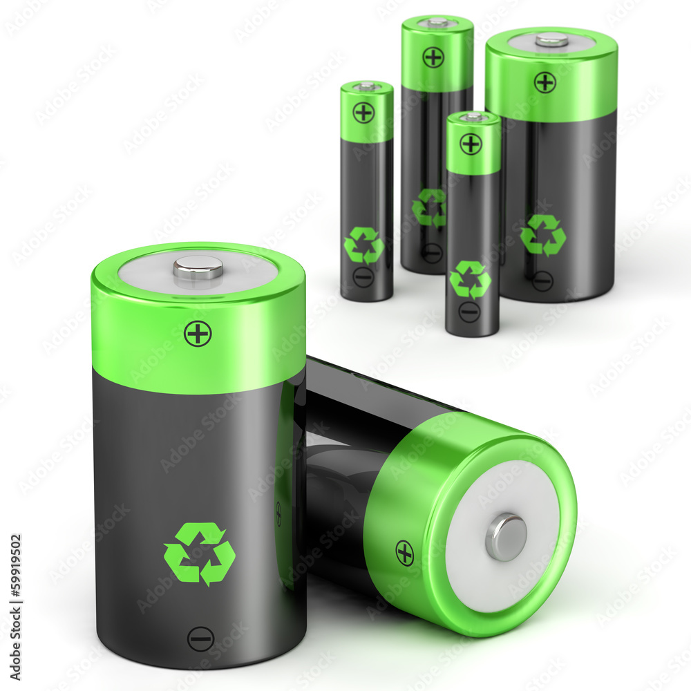 Rechargeable batteries isolated on white Rechargeable batteries isolated on white