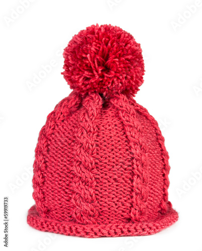 Knitted hat isolated on white background