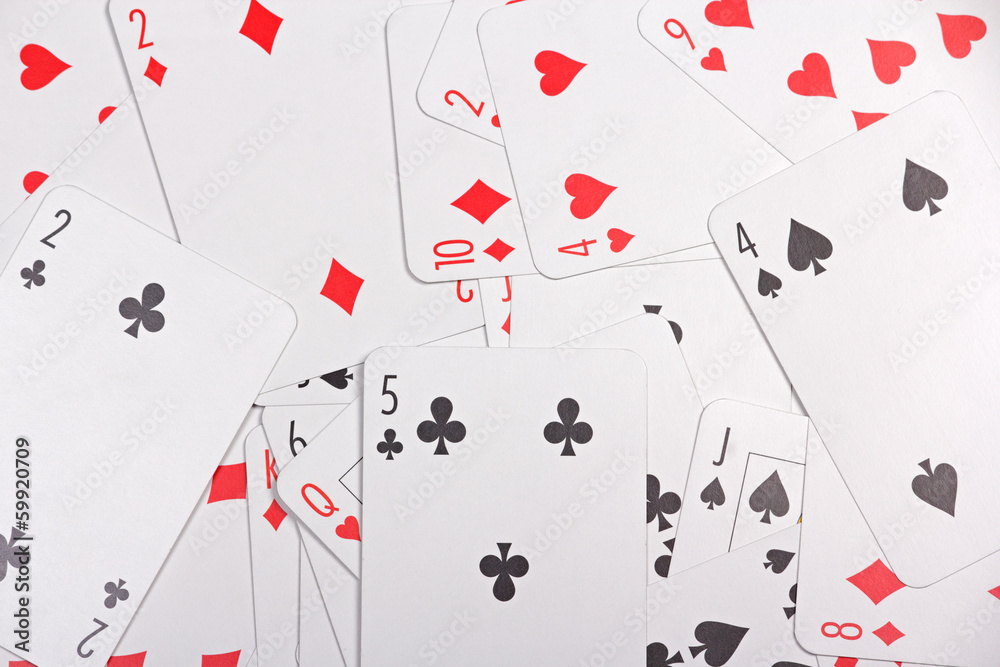 close up of playing cards with numbers