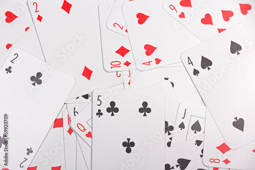 close up of playing cards with numbers