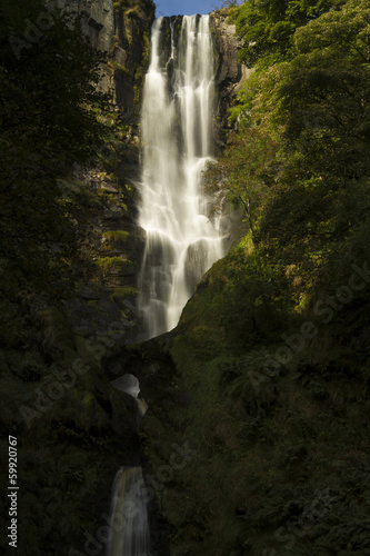 Pistyll Rhaeadr Waterfall     High waterfall in wales  United Ki