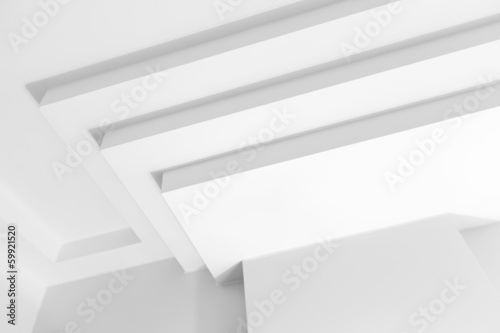 Abstract white architecture fragment with geometric decoration
