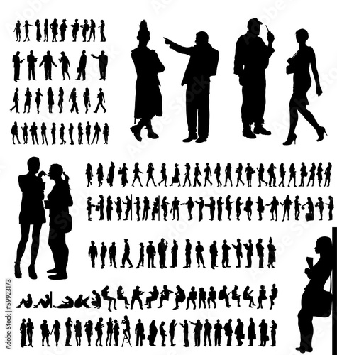 Adult people silhouettes collection