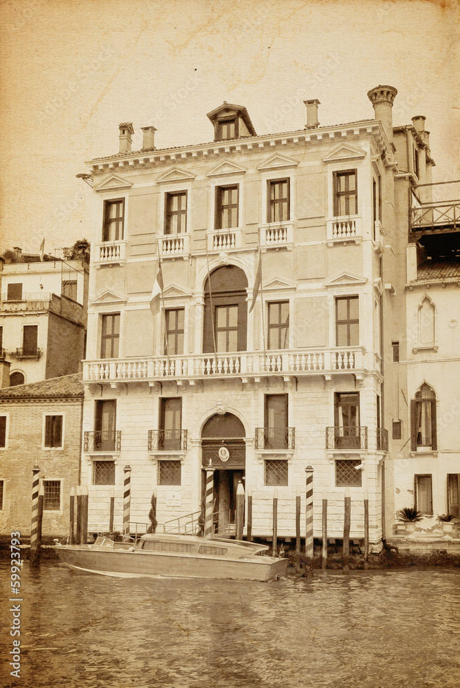 Naklejka premium vintage image of old buildings