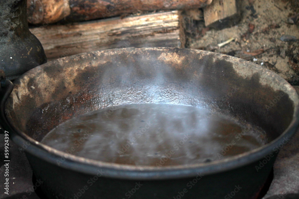 boiling water in the pot boiling water in the pot