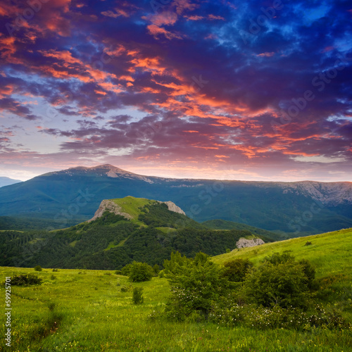 evening mountain slope