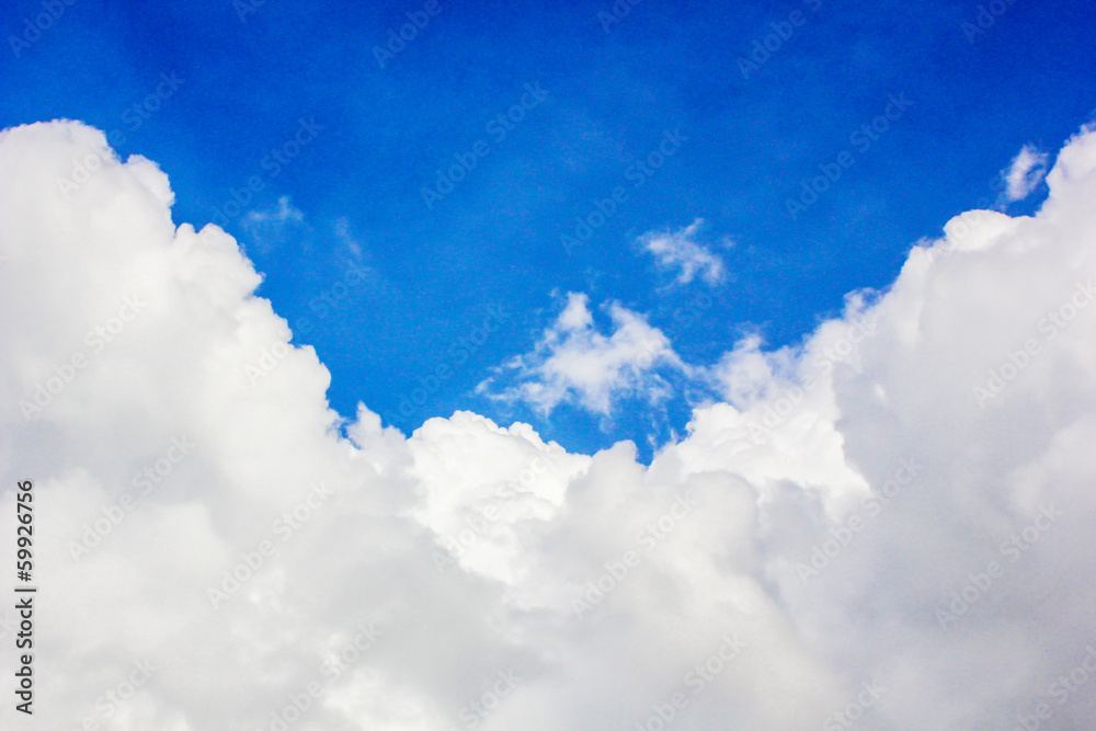 blue sky with white big cloud