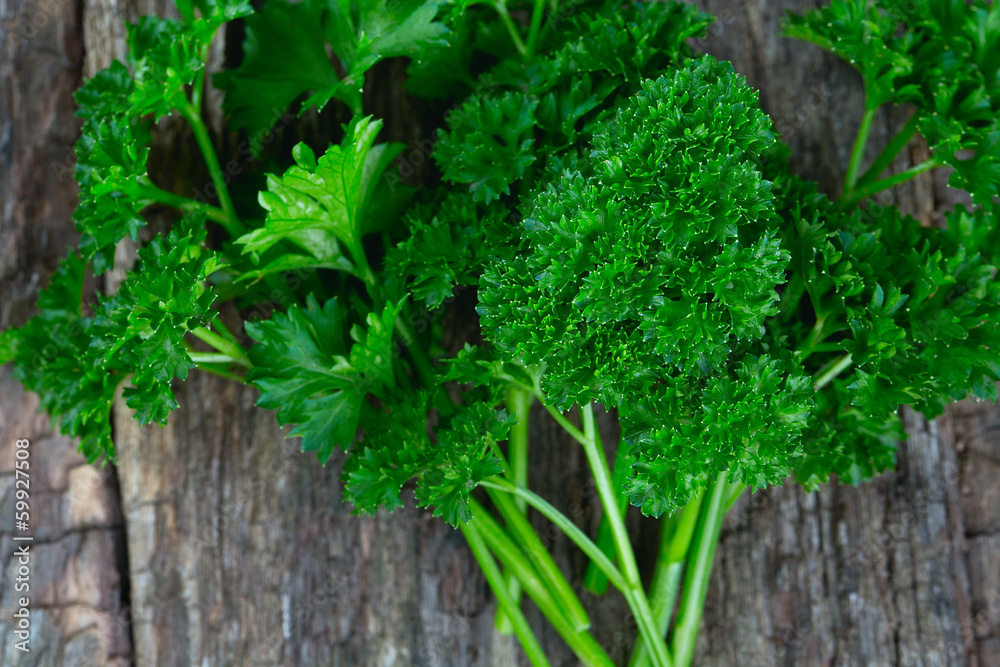 parsley on wood