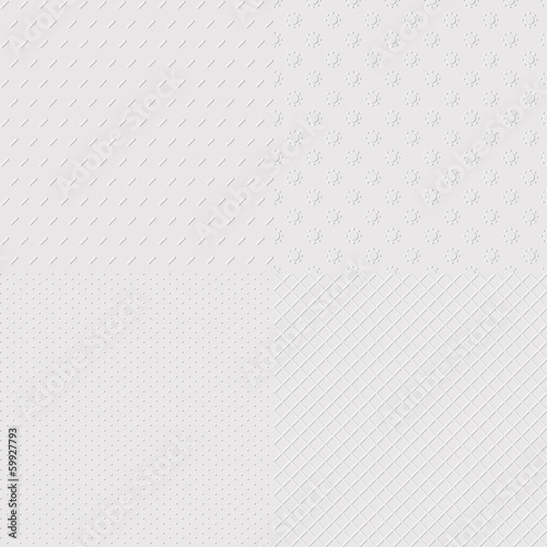 Vector 4 abstract embossed paper seamless patterns