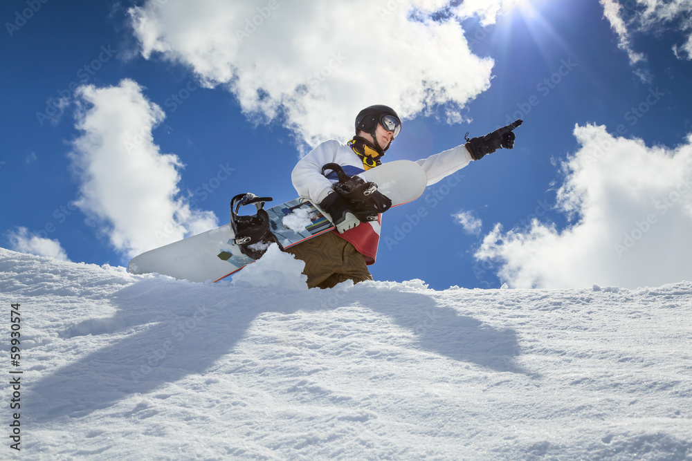 Portrait of snowboarder