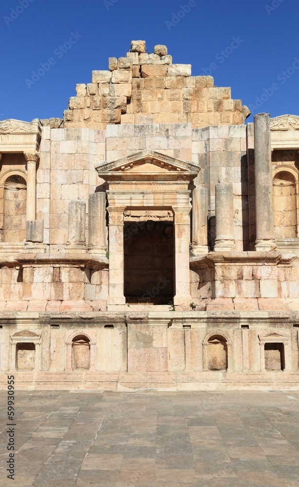 Fototapeta premium The Stage at the theater in Jerash, Jordan