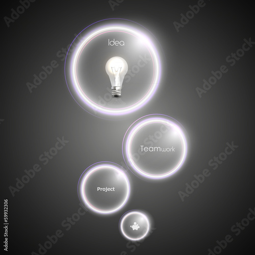 Abstract background with glass ball as vector speech bubble 