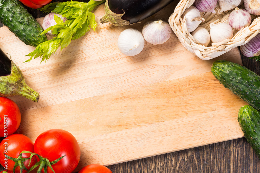 vegetables on the kitchen board vegetables on the kitchen board